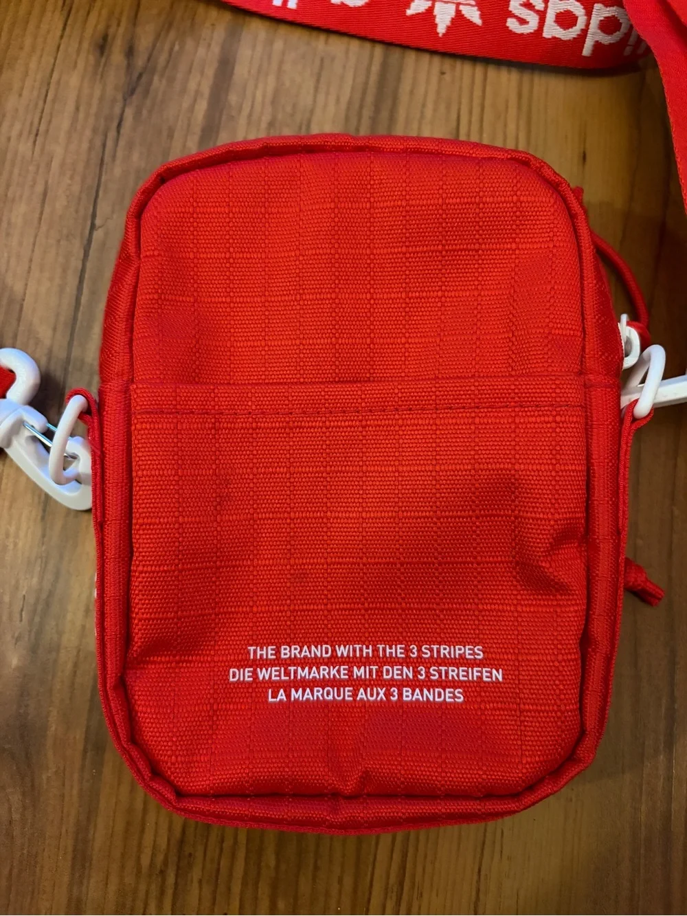 Adidas mini crossbody purse bag red